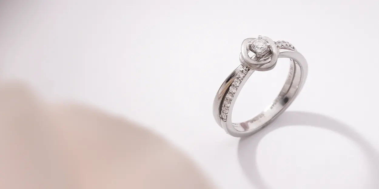 Kora - Australian Parti Sapphire Diamond Ring (Platinum) - Violet Gray