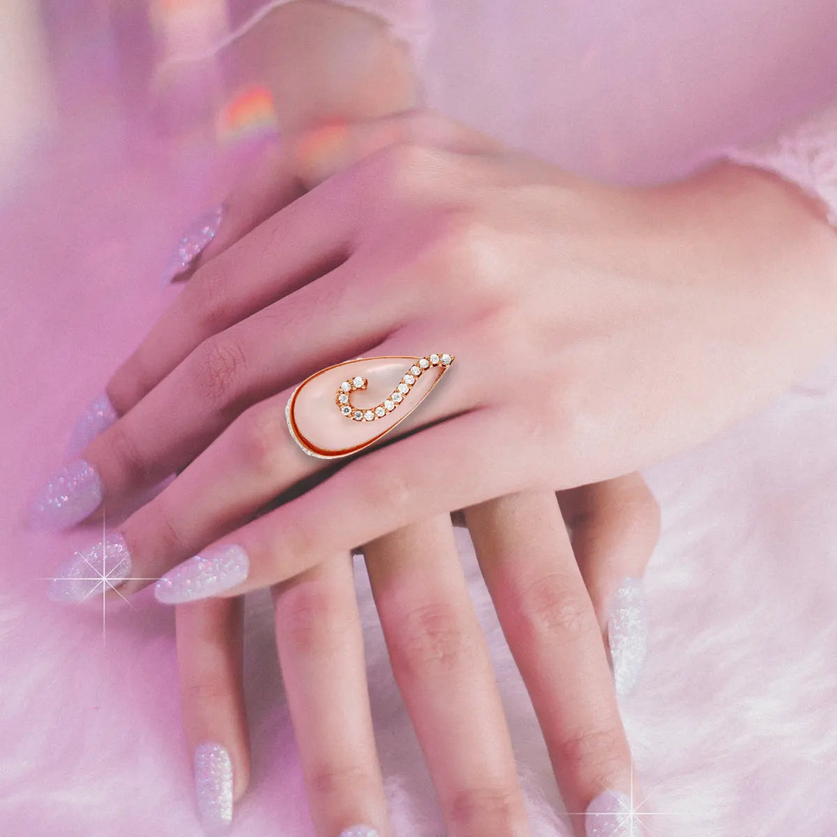Blushing Rose - Finger Ring