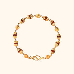 Buy ARNAV Gold Plated Modern Rudraksha Bracelet For Men with mata rani  pendant for wealth  blessing at Amazonin