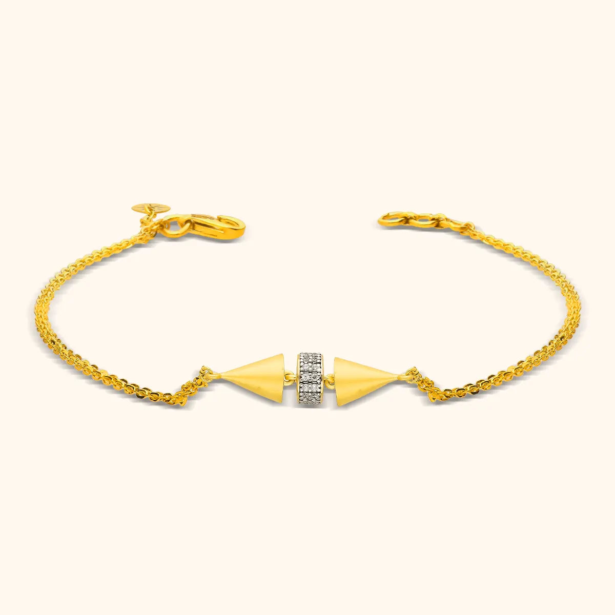 22K Multi Tone Gold Adjustable Bracelet W/ Pipe, Ball & Clustered Bead –  Virani Jewelers
