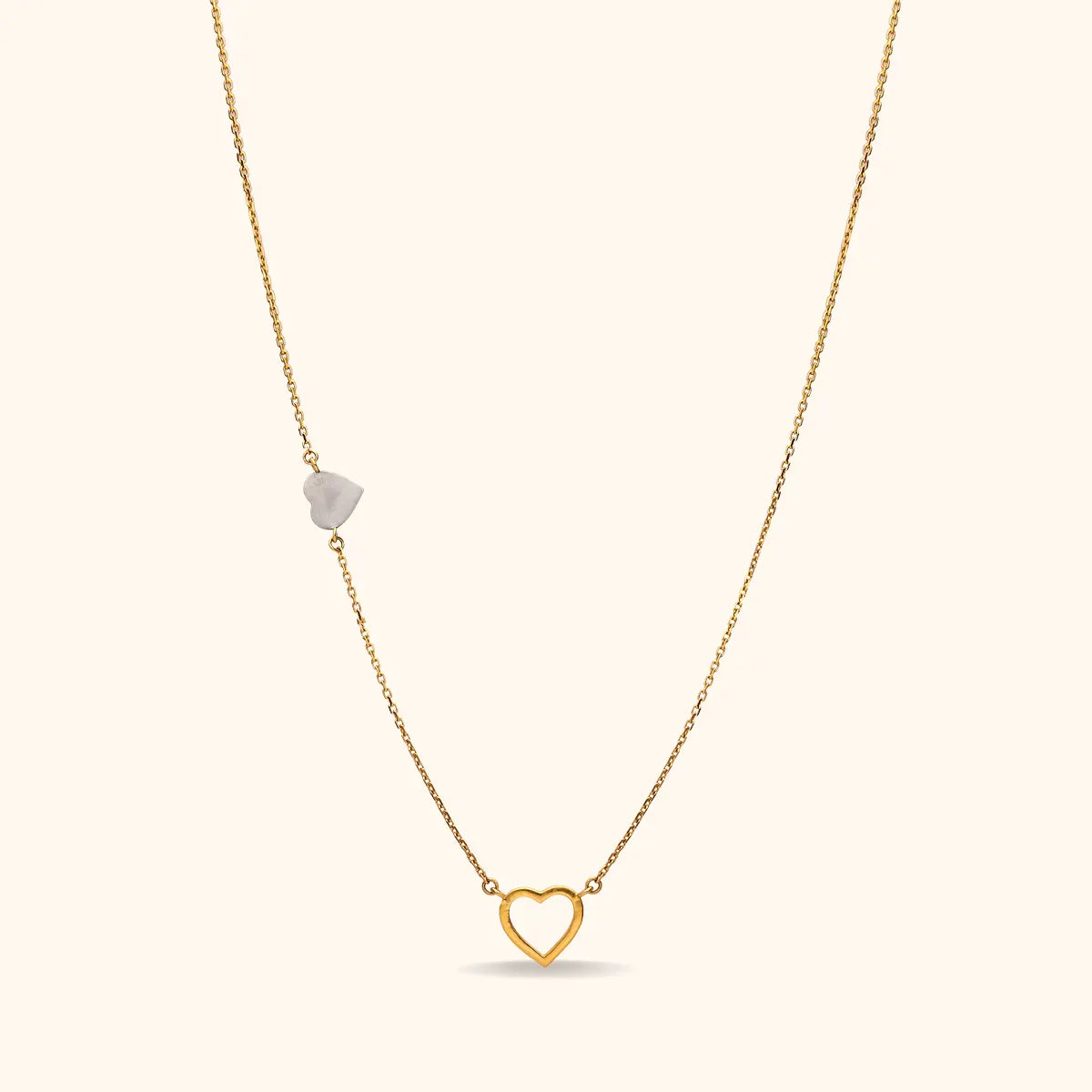 Dual Heartbeat - Gold Necklace