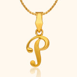 Letter 'P' Gold Pendant