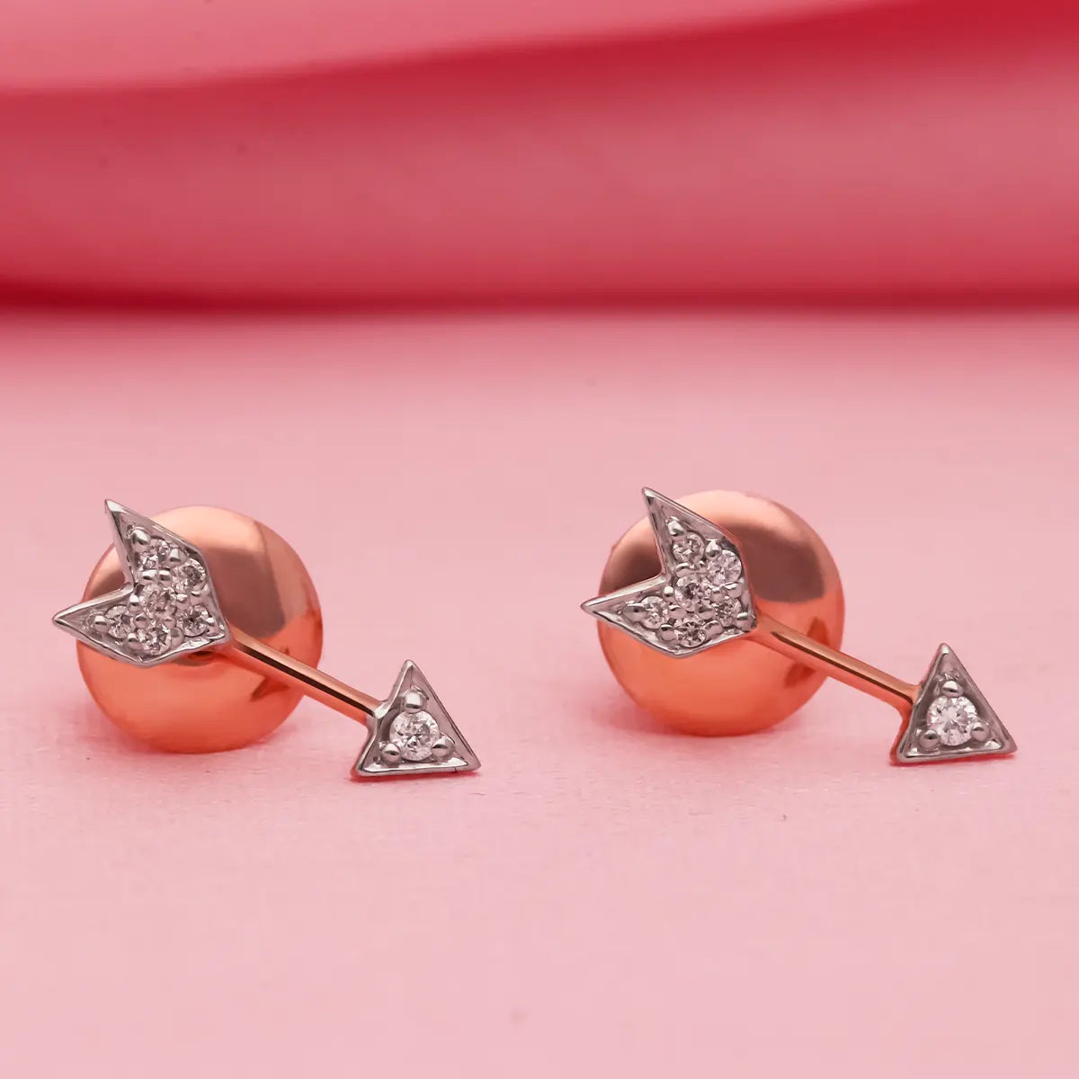 Arrow Huggie Earrings With Crystals - KAMARIA