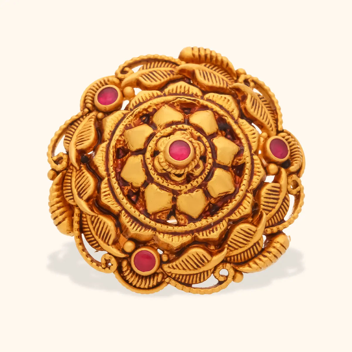Veerzaara Traditional Antique Gold Plated Finger Ring – KaurzCrown.com
