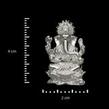 Sacred 925 Silver Ganpathi Murthi with Rhodium and Lacquer Coating for Anti-tarnish.