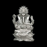 Sacred 925 Silver Ganpathi Murthi with Rhodium and Lacquer Coating for Anti-tarnish.