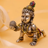 Shree-Krishna Antique Silver Murti