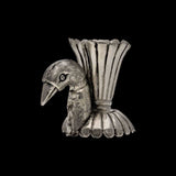 Bird Motif Antique Silver Agarbatti Stand - Silver Puja Items / Samagri