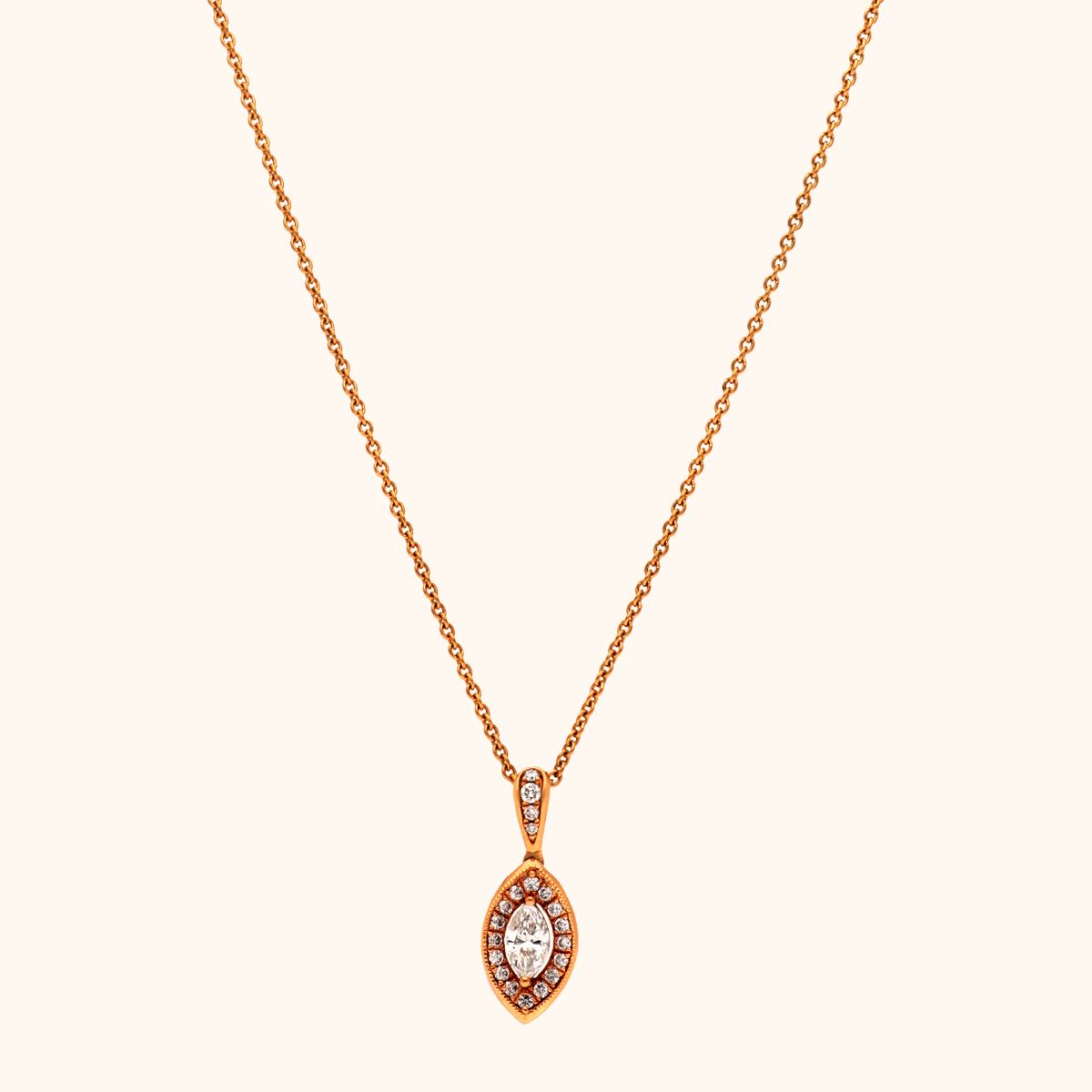 18 KT Diamond Pendant with chain
