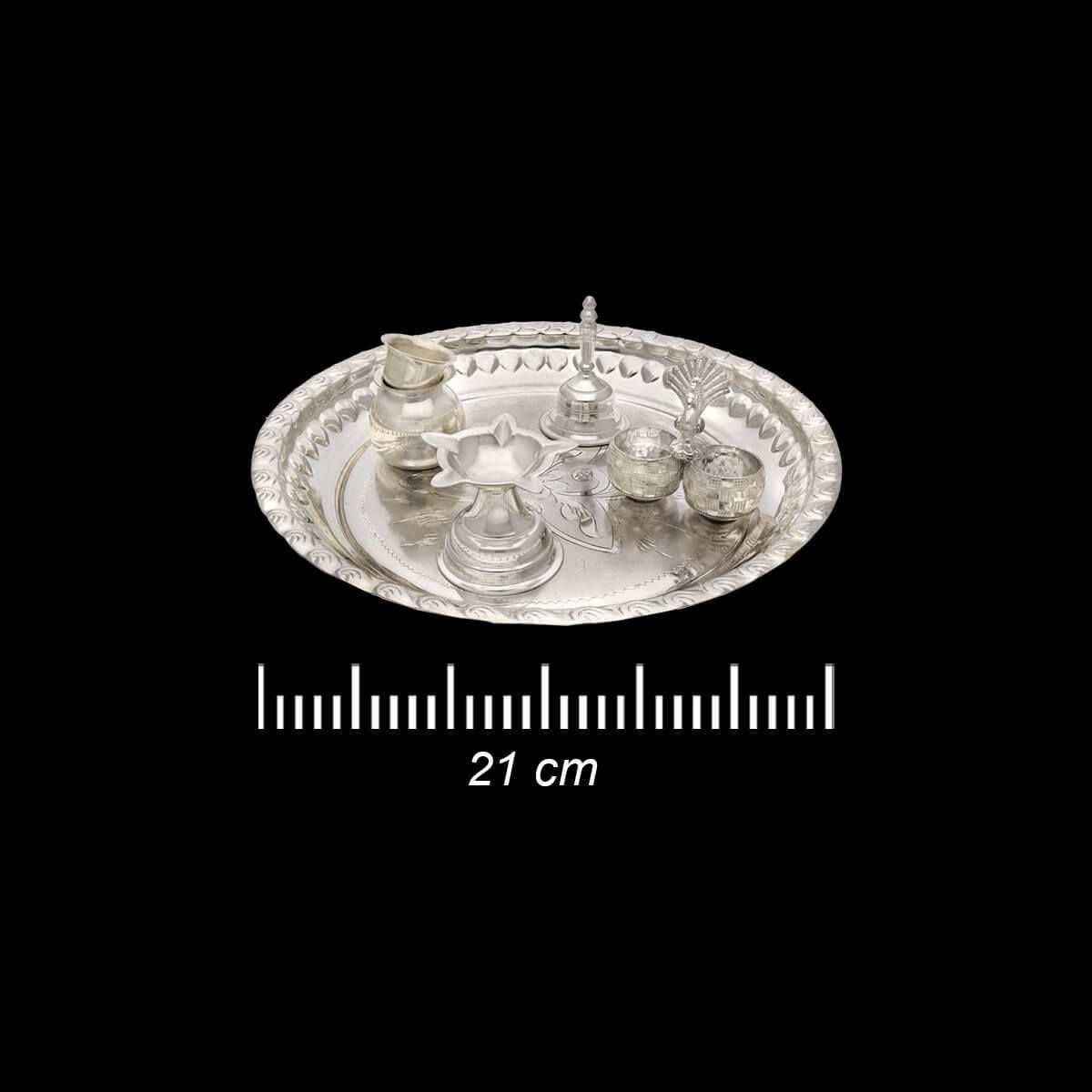 Harmony Silver Puja Thali Set - Silver Pooja Items / Silver Puja Samai